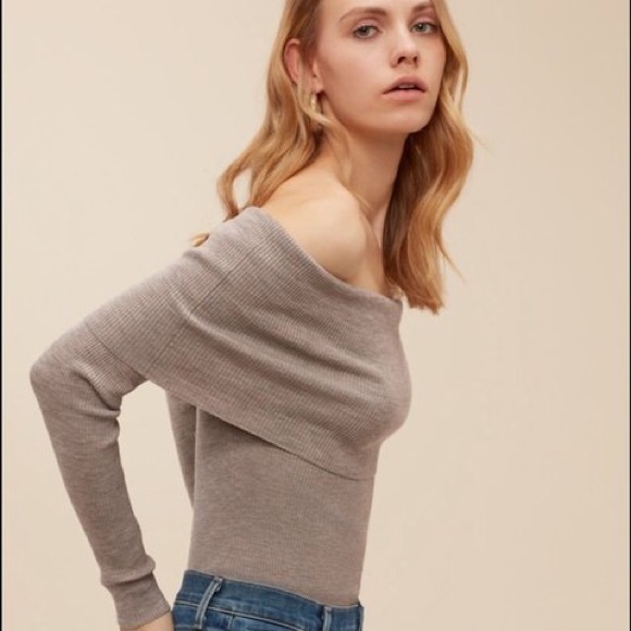 Aritzia Wilfred Croquis Off the Shoulder Sweater S - Picture 2 of 7